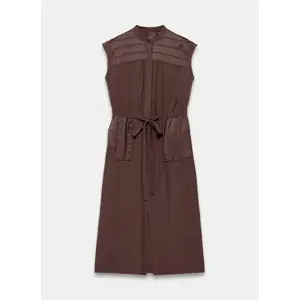 Mint Velvet Brown Utility Midi Shirt Dress